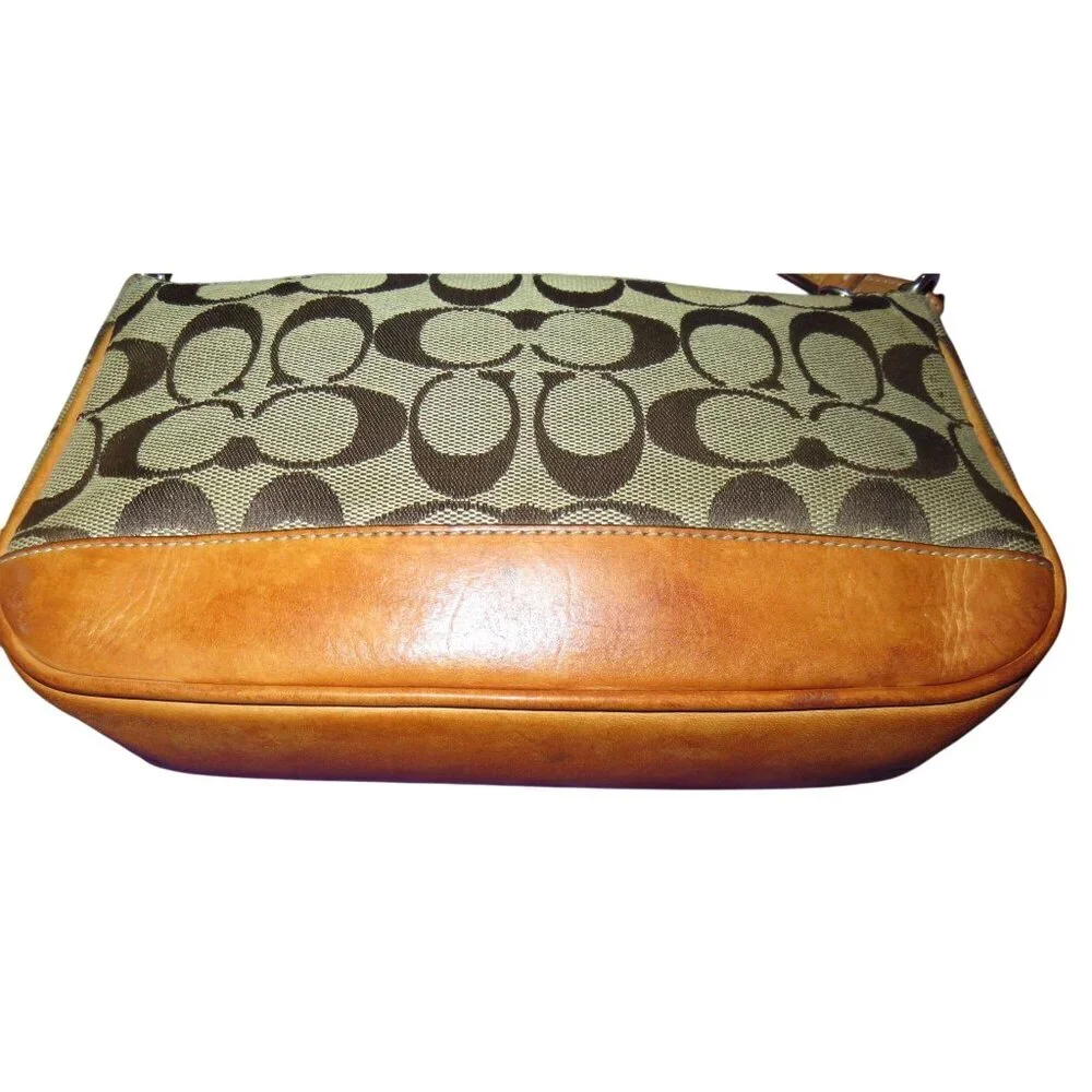 Coach 2004 Hampton Demi Baguette Bag in Signature C Canvas & Vachetta Leather